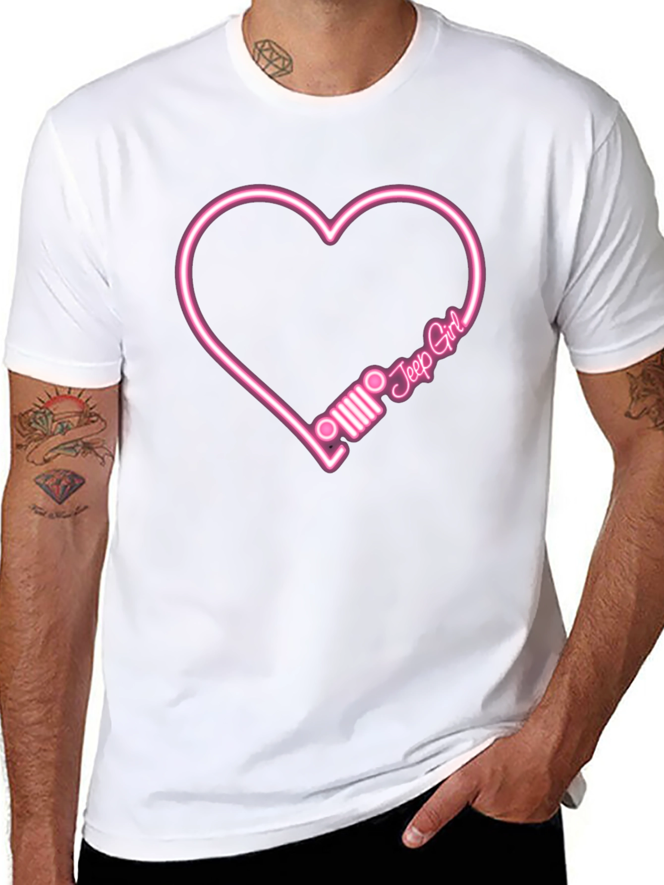 Jeep Girl Heart T-Shirt - Black