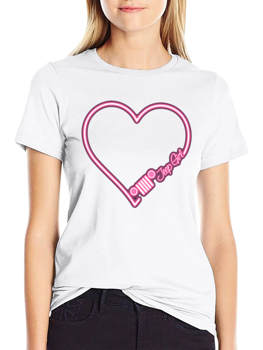 Jeep Girl Heart T-Shirt - Black