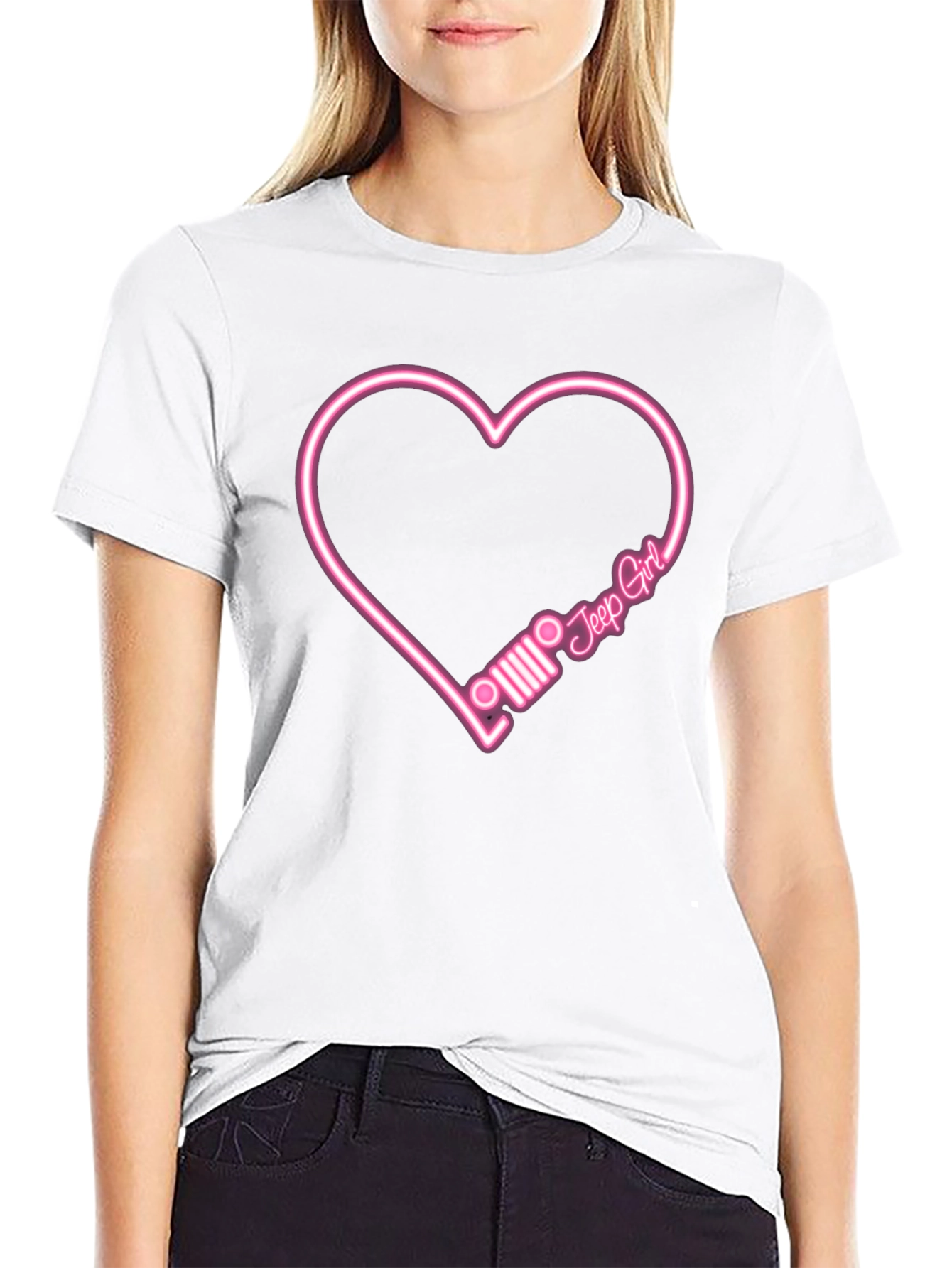 Jeep Girl Heart T-Shirt - Black