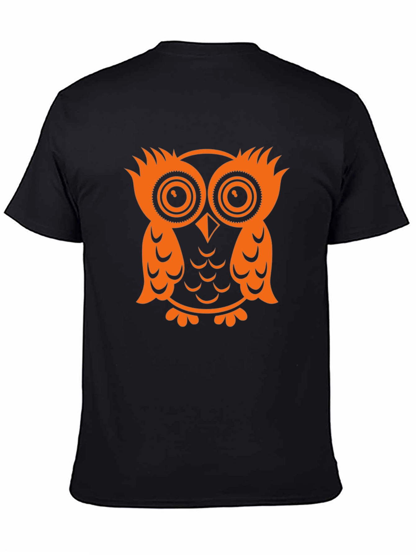 Owl Graphic Tee - Black Cotton T-Shirt