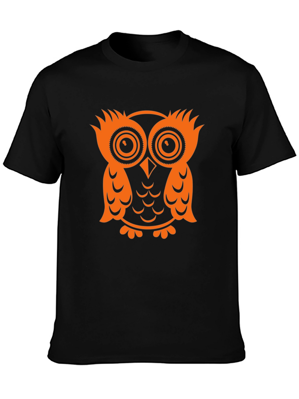 Owl Graphic Tee - Black Cotton T-Shirt