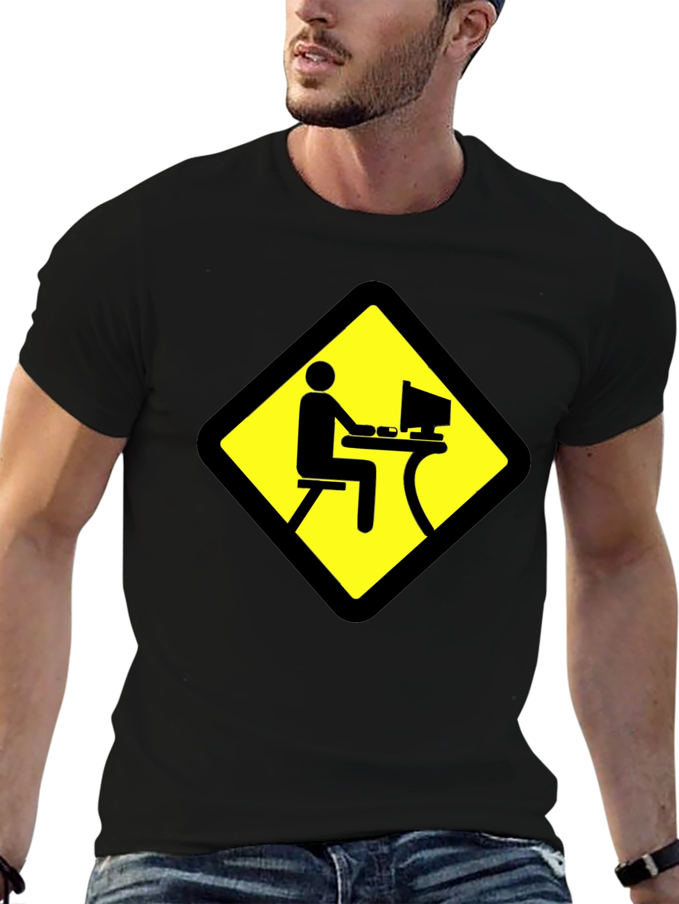 Warning: Gamer Zone - Novelty Graphic T-Shirt