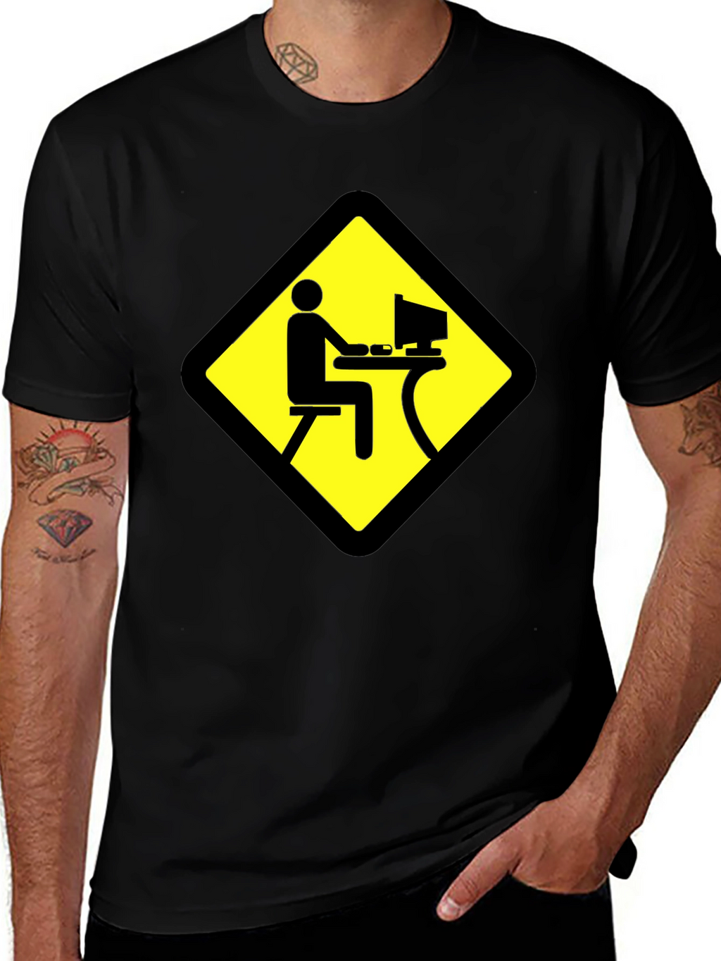 Warning: Gamer Zone - Novelty Graphic T-Shirt