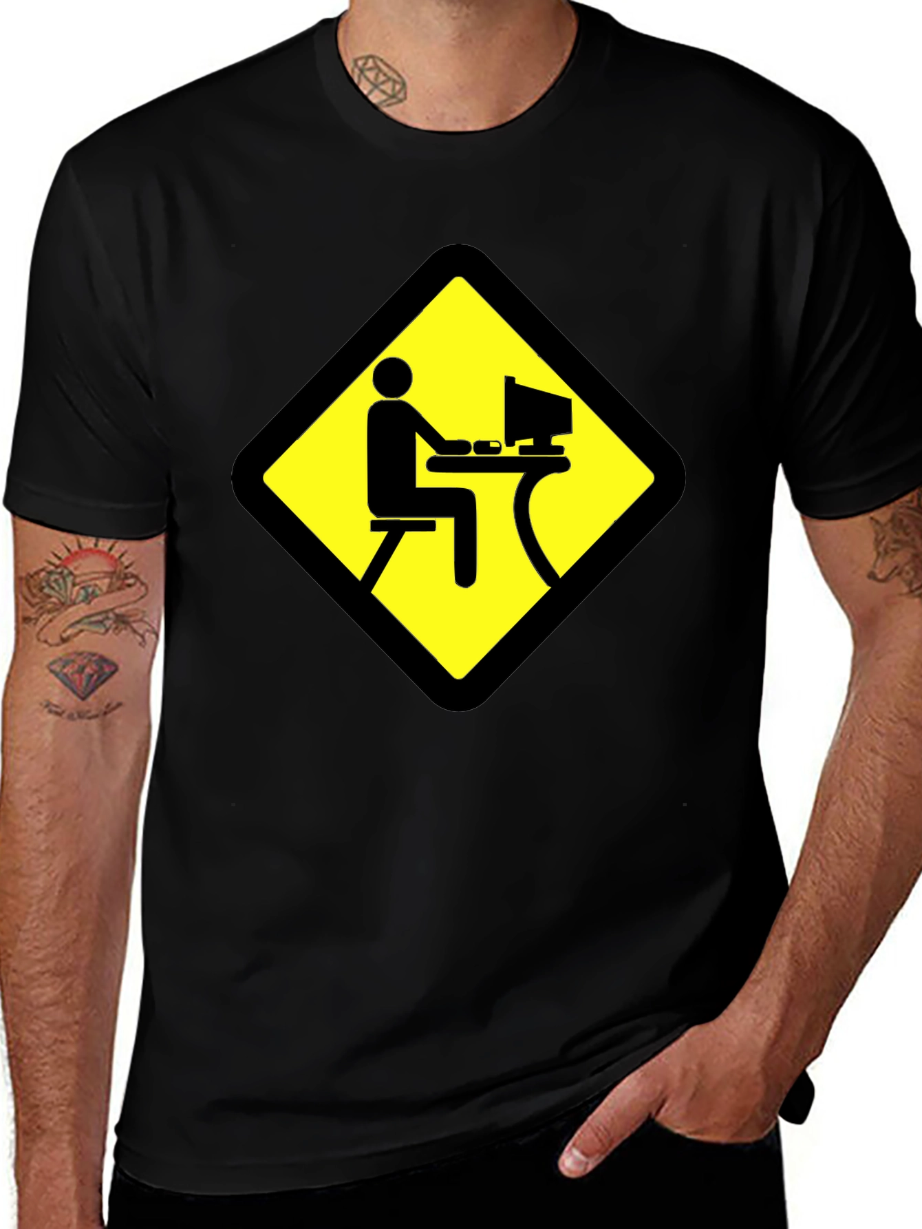 Warning: Gamer Zone - Novelty Graphic T-Shirt