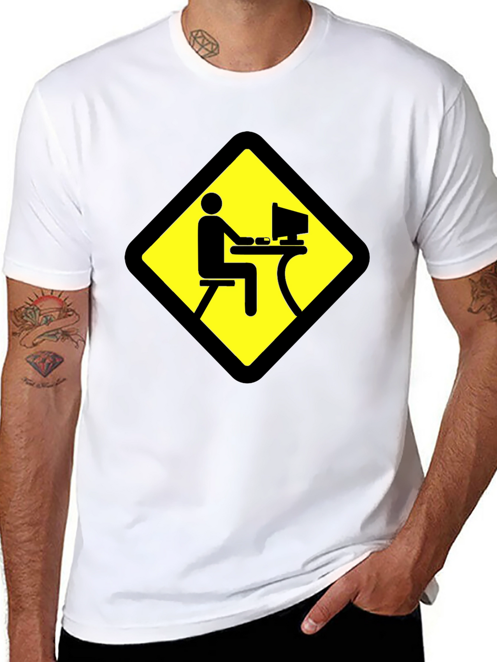 Warning: Gamer Zone - Novelty Graphic T-Shirt