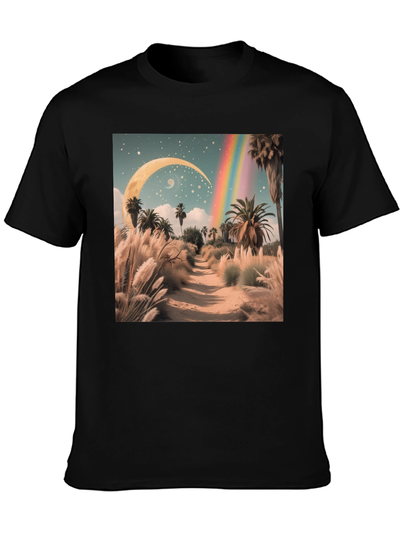 Surreal Desert Moon Rainbow T-Shirt