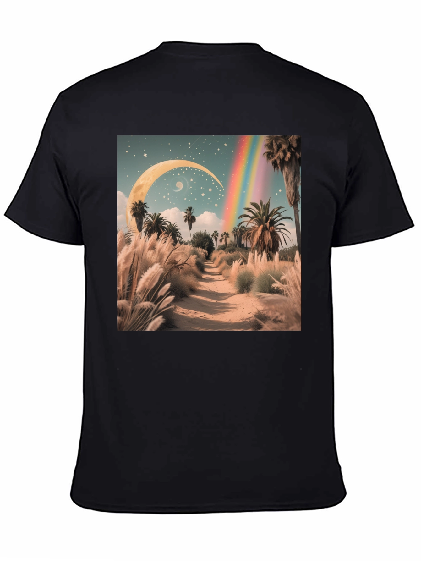 Surreal Desert Moon Rainbow T-Shirt