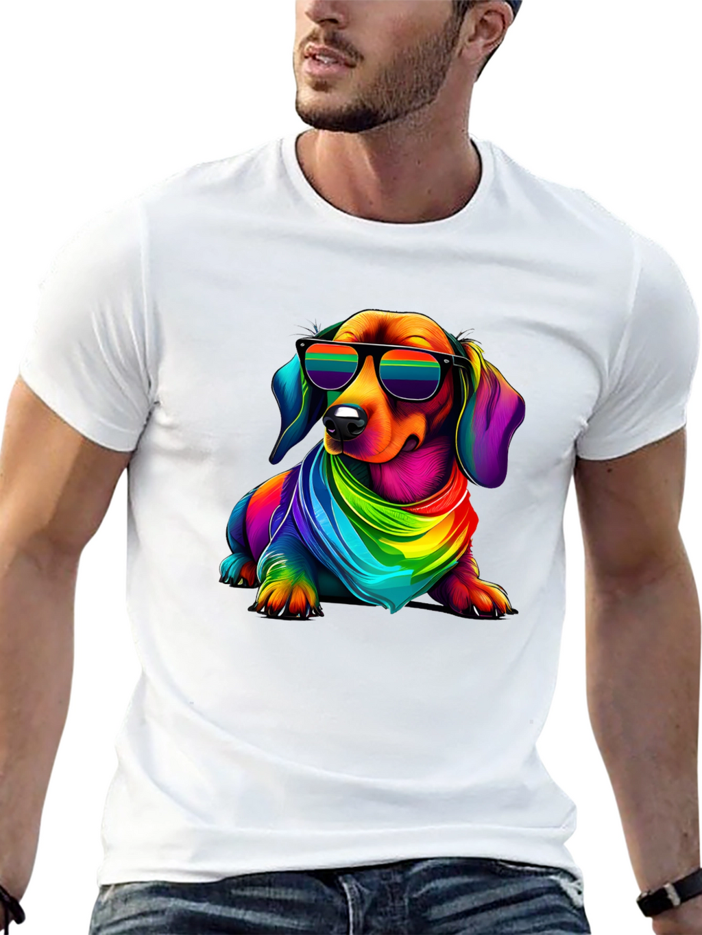 Cool Rainbow Dachshund T-Shirt