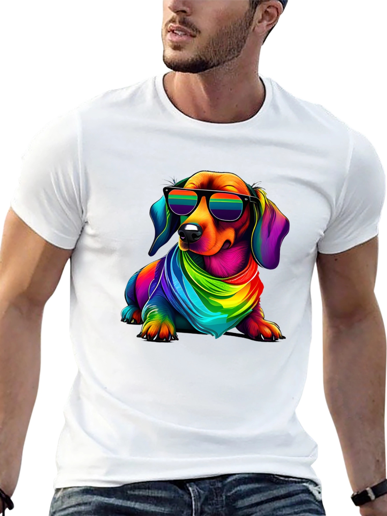 Cool Rainbow Dachshund T-Shirt