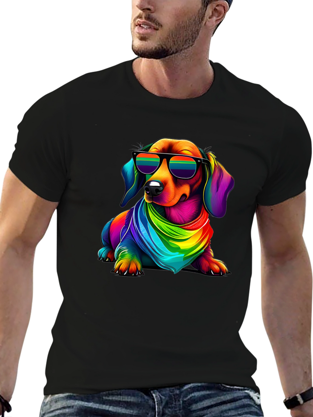 Cool Rainbow Dachshund T-Shirt