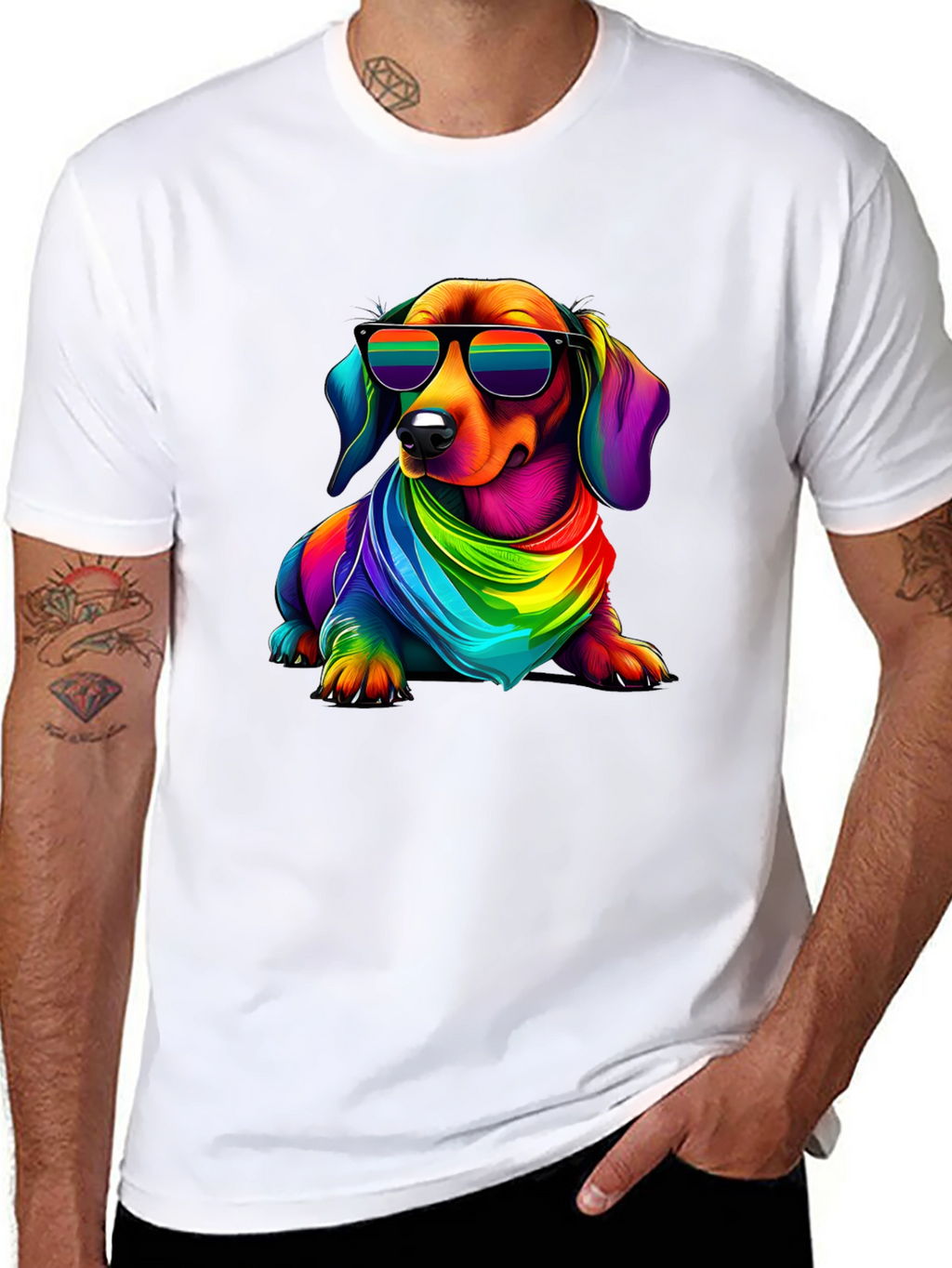 Cool Rainbow Dachshund T-Shirt