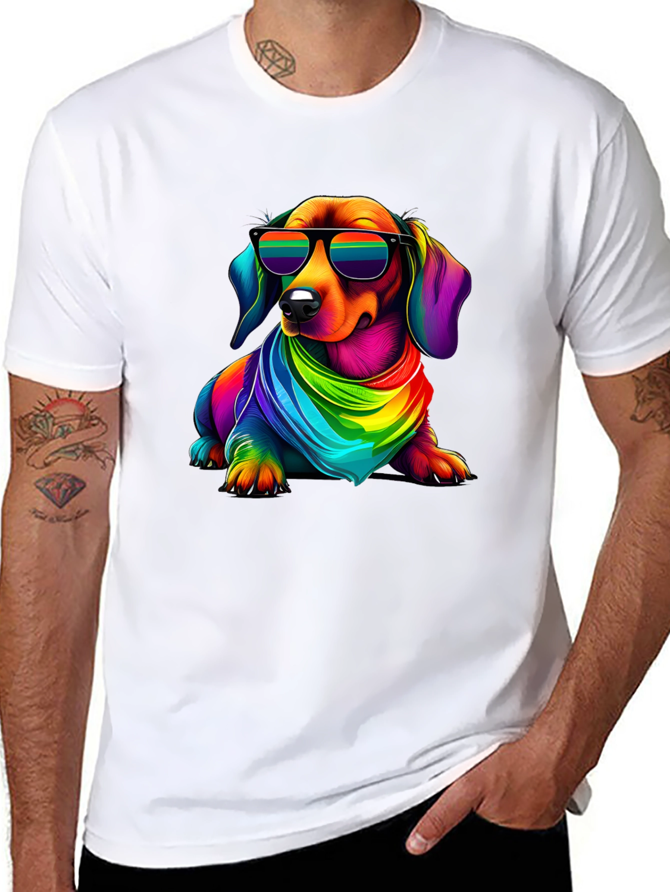 Cool Rainbow Dachshund T-Shirt