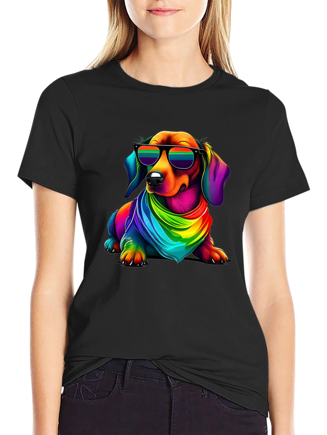 Cool Rainbow Dachshund T-Shirt
