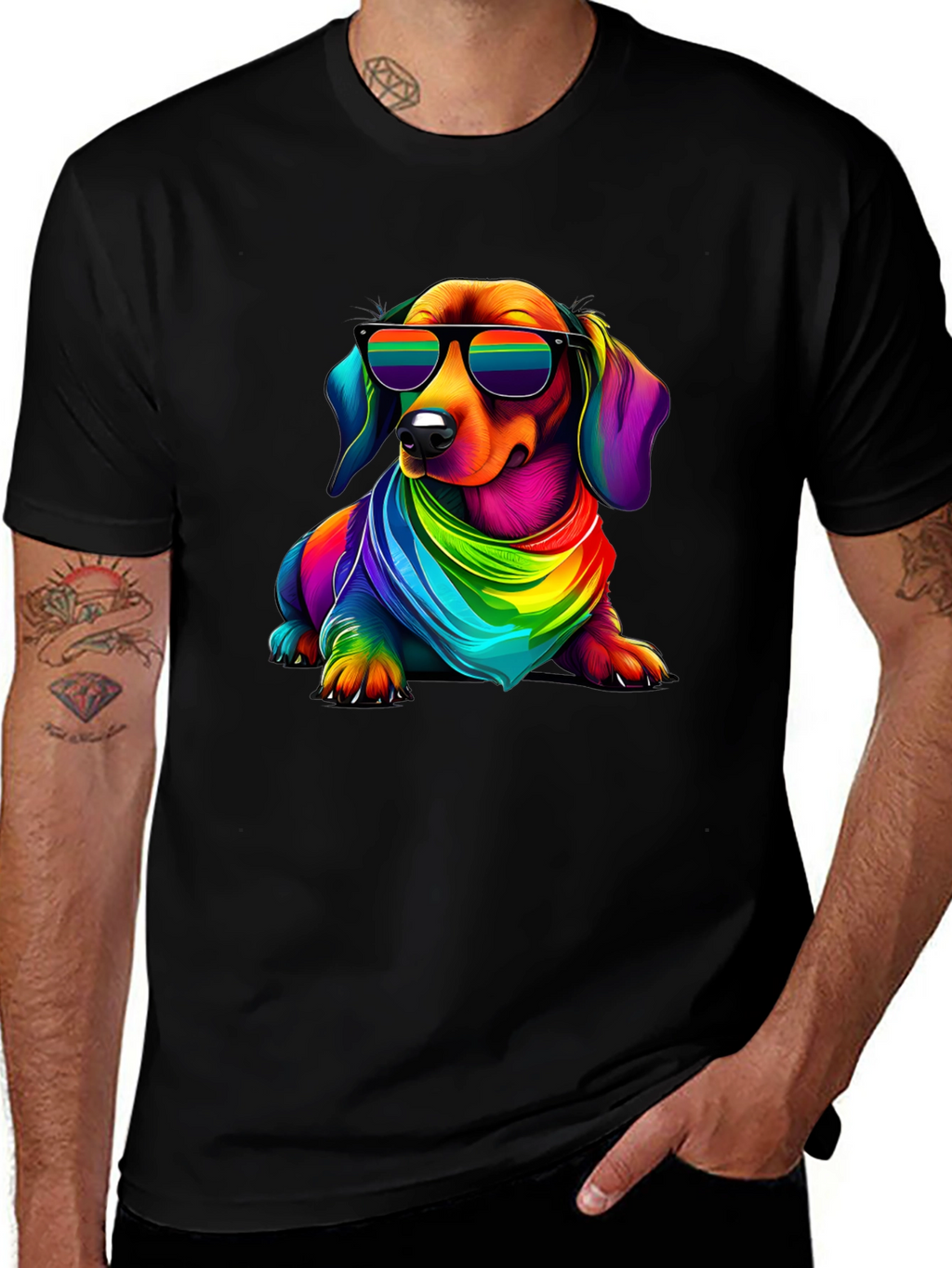 Cool Rainbow Dachshund T-Shirt