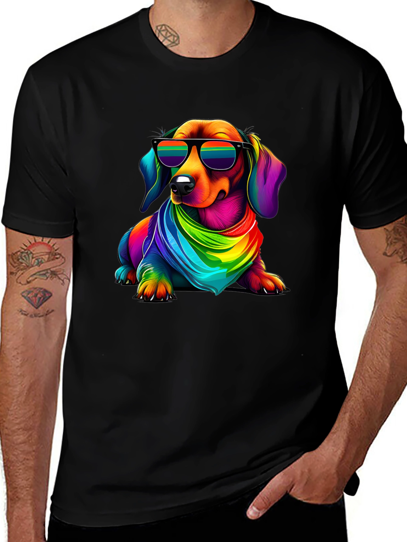 Cool Rainbow Dachshund T-Shirt
