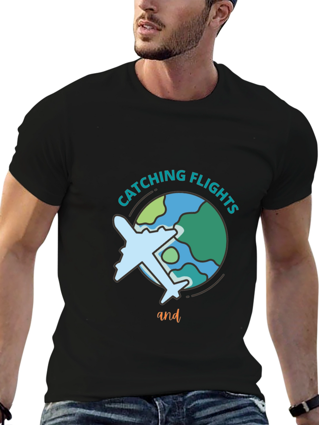 Catching Flights Black Graphic Tee
