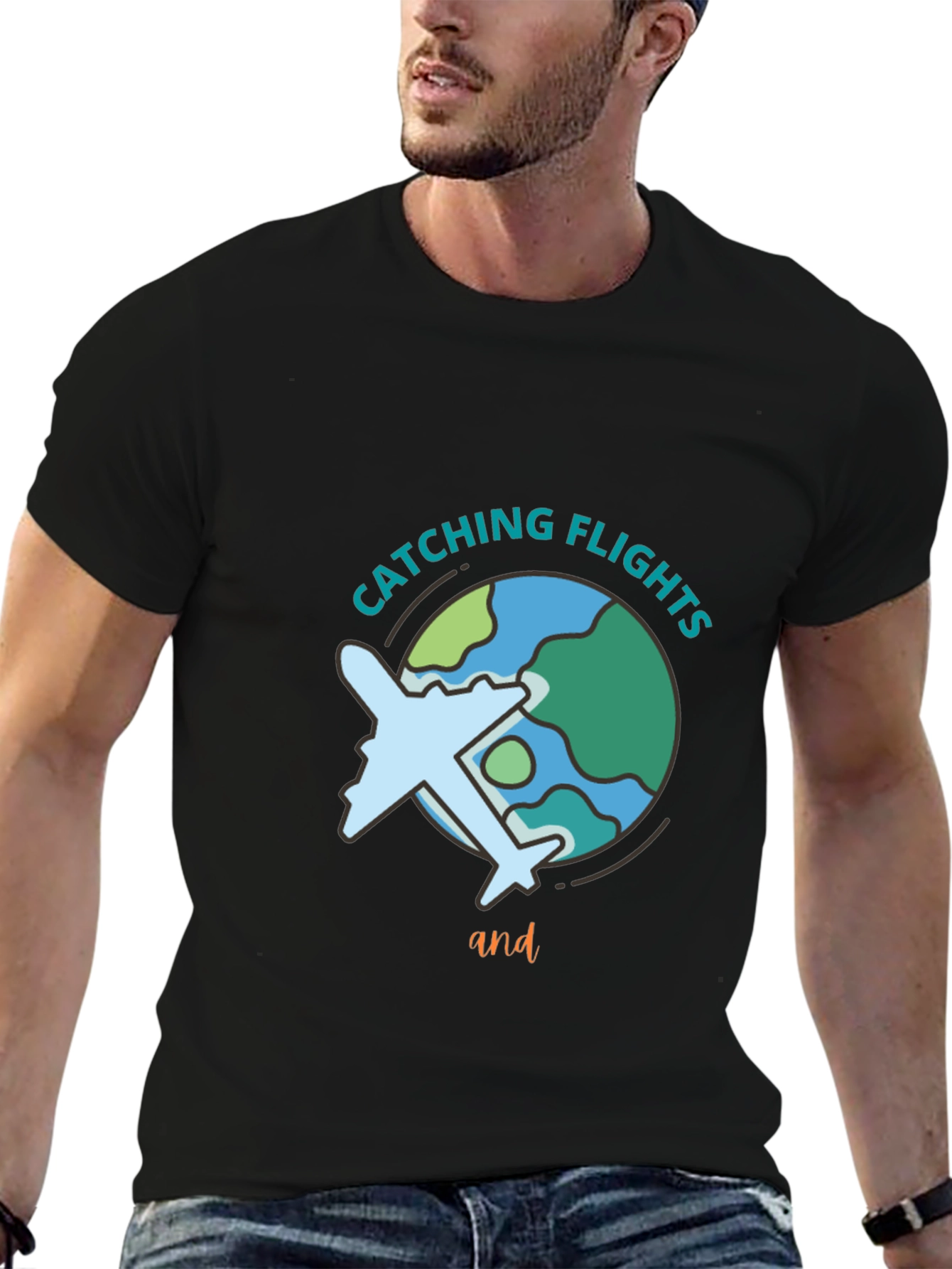 Catching Flights Black Graphic Tee