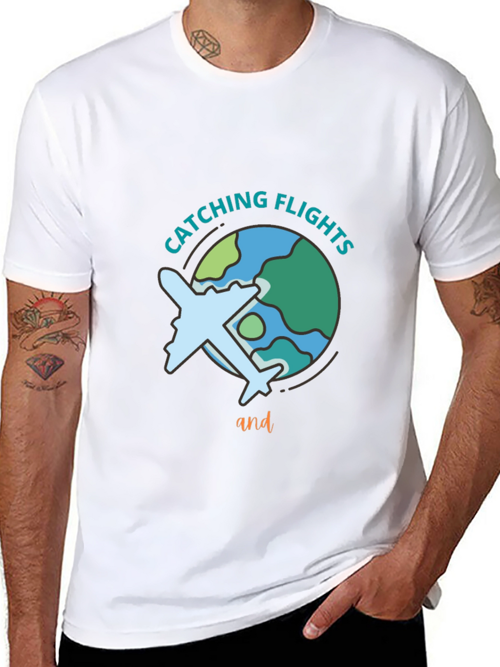 Catching Flights Black Graphic Tee