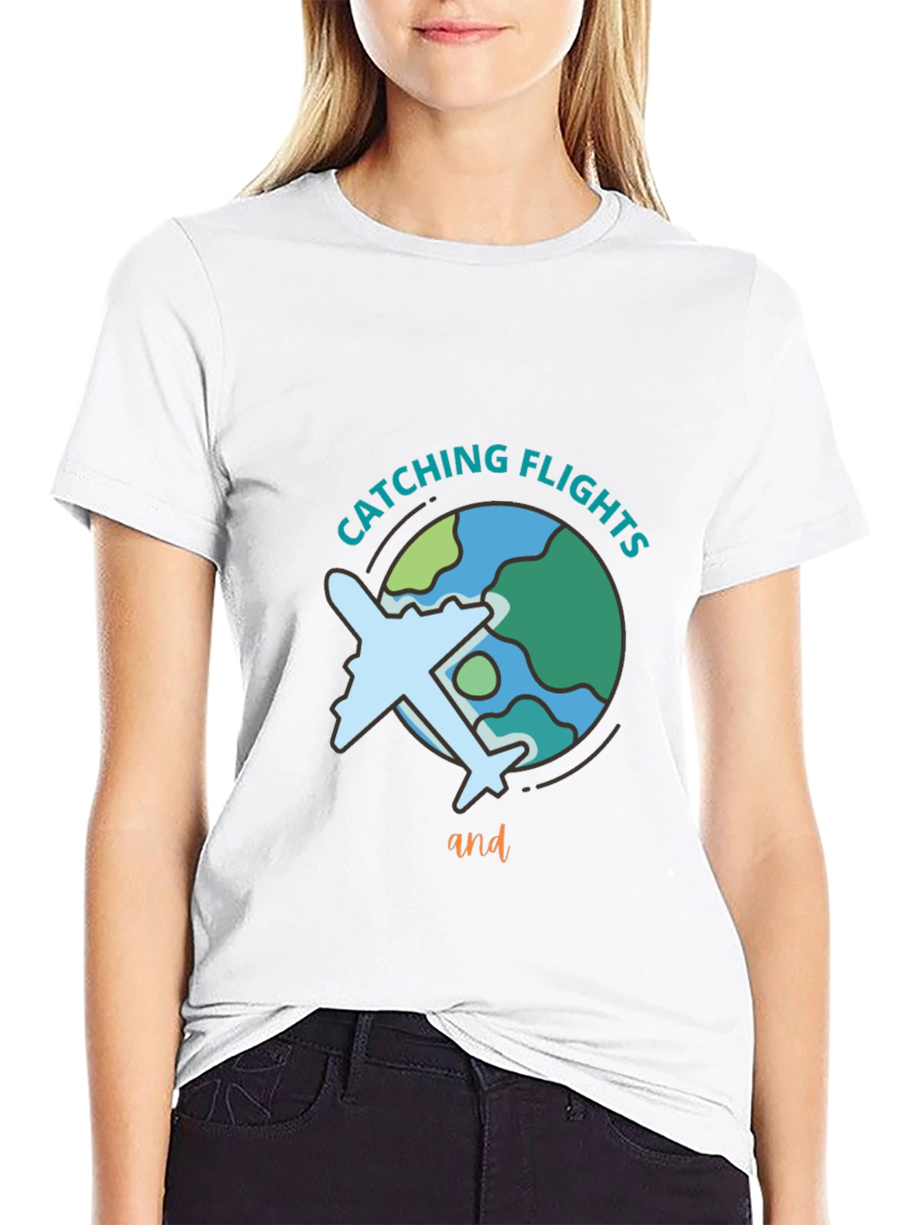 Catching Flights Black Graphic Tee
