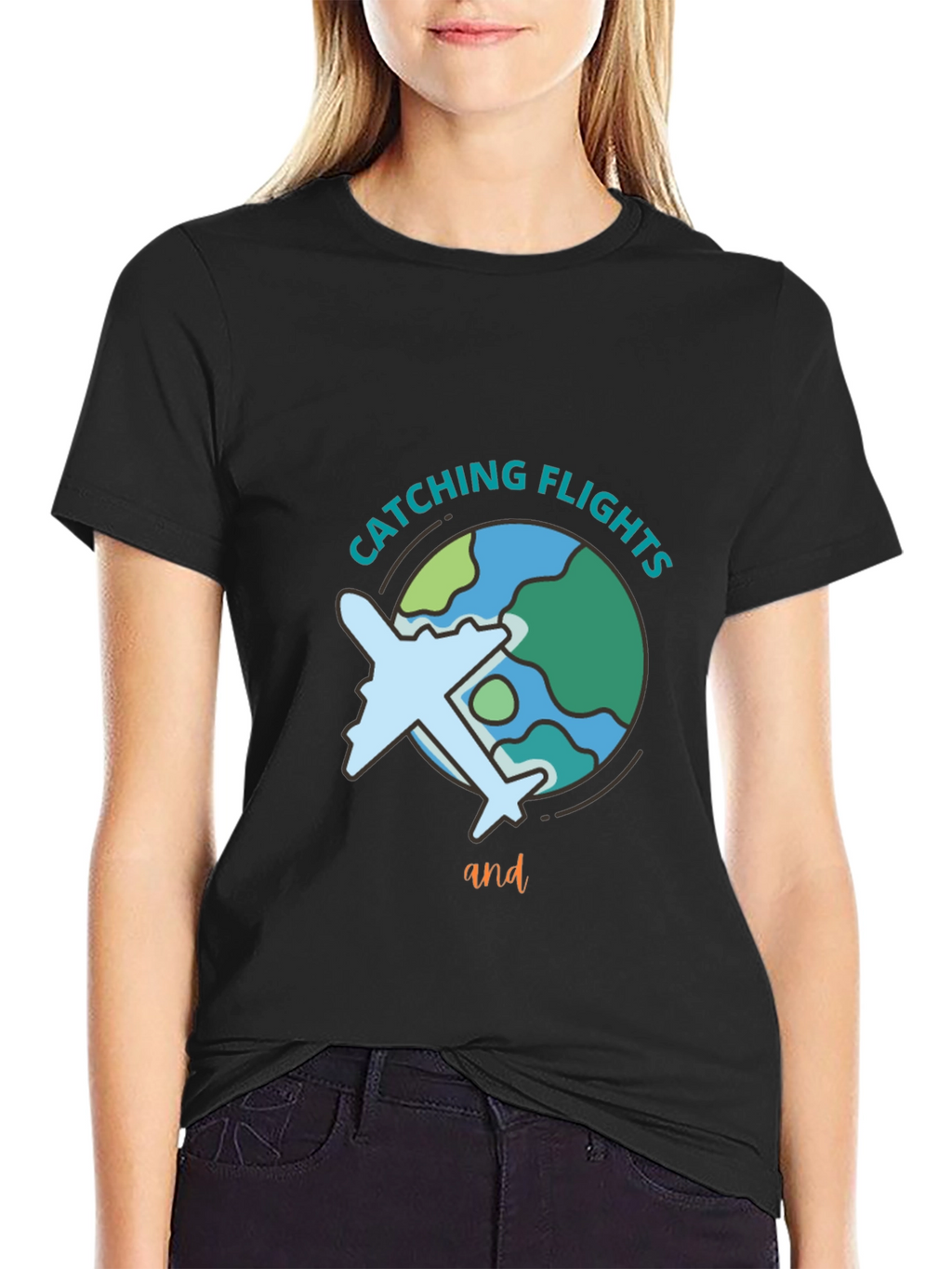 Catching Flights Black Graphic Tee
