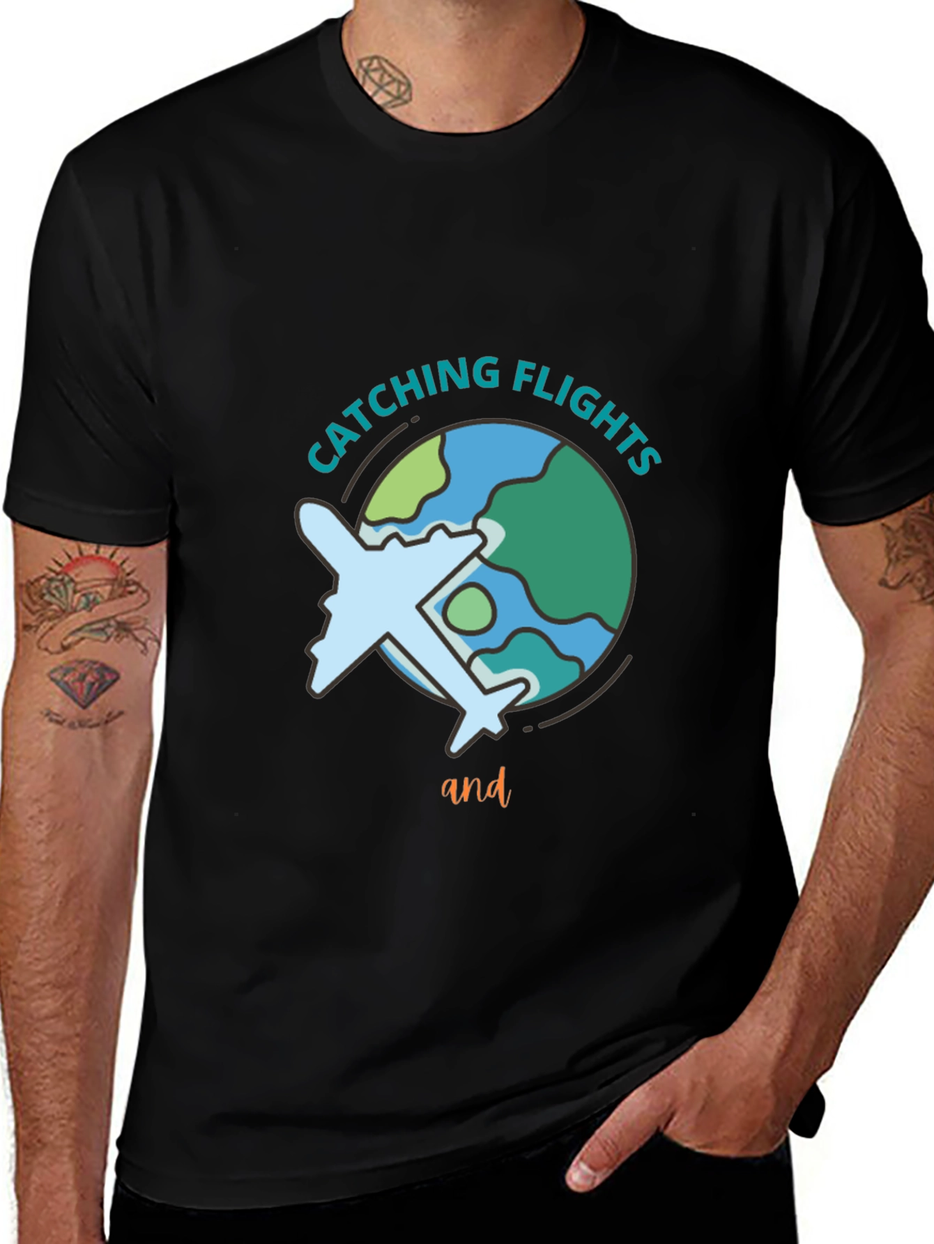 Catching Flights Black Graphic Tee