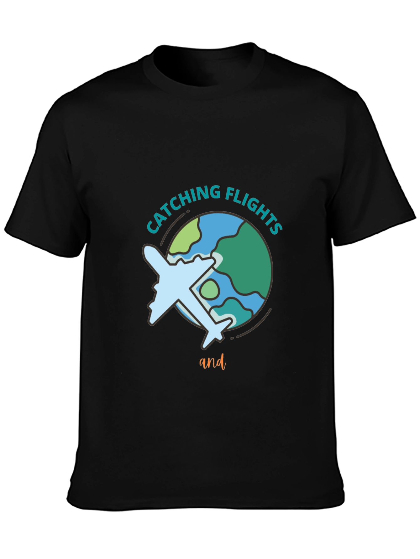 Catching Flights Black Graphic Tee