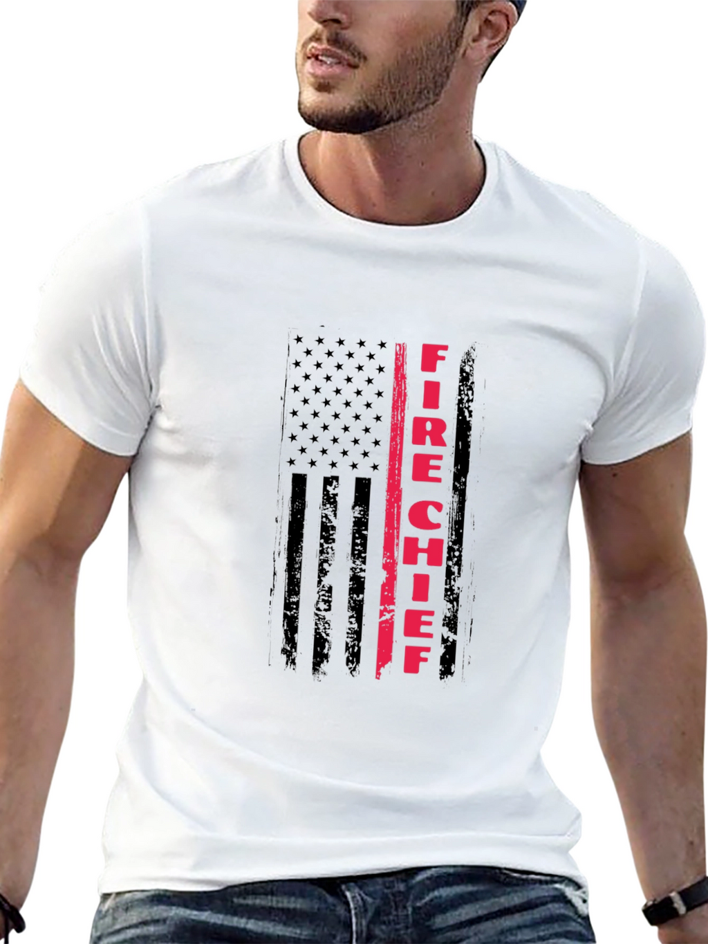 Fire Chief American Flag T-Shirt