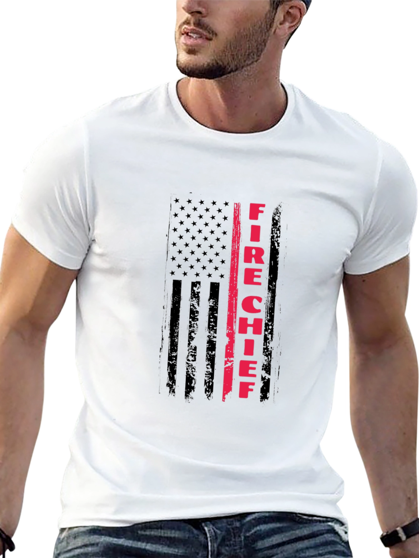 Fire Chief American Flag T-Shirt