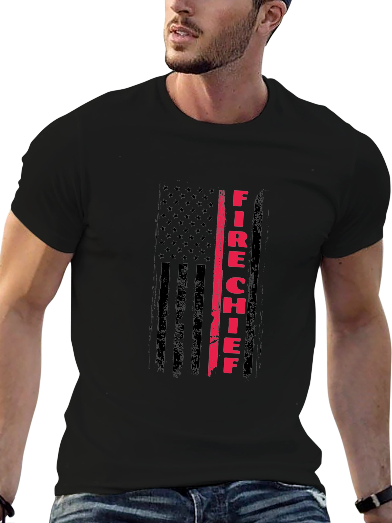 Fire Chief American Flag T-Shirt