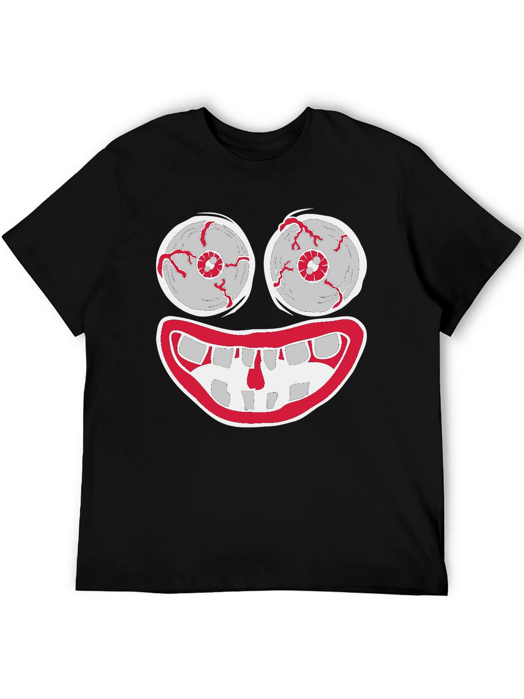 Creepy Cartoon Face Graphic Tee - Halloween Shirt
