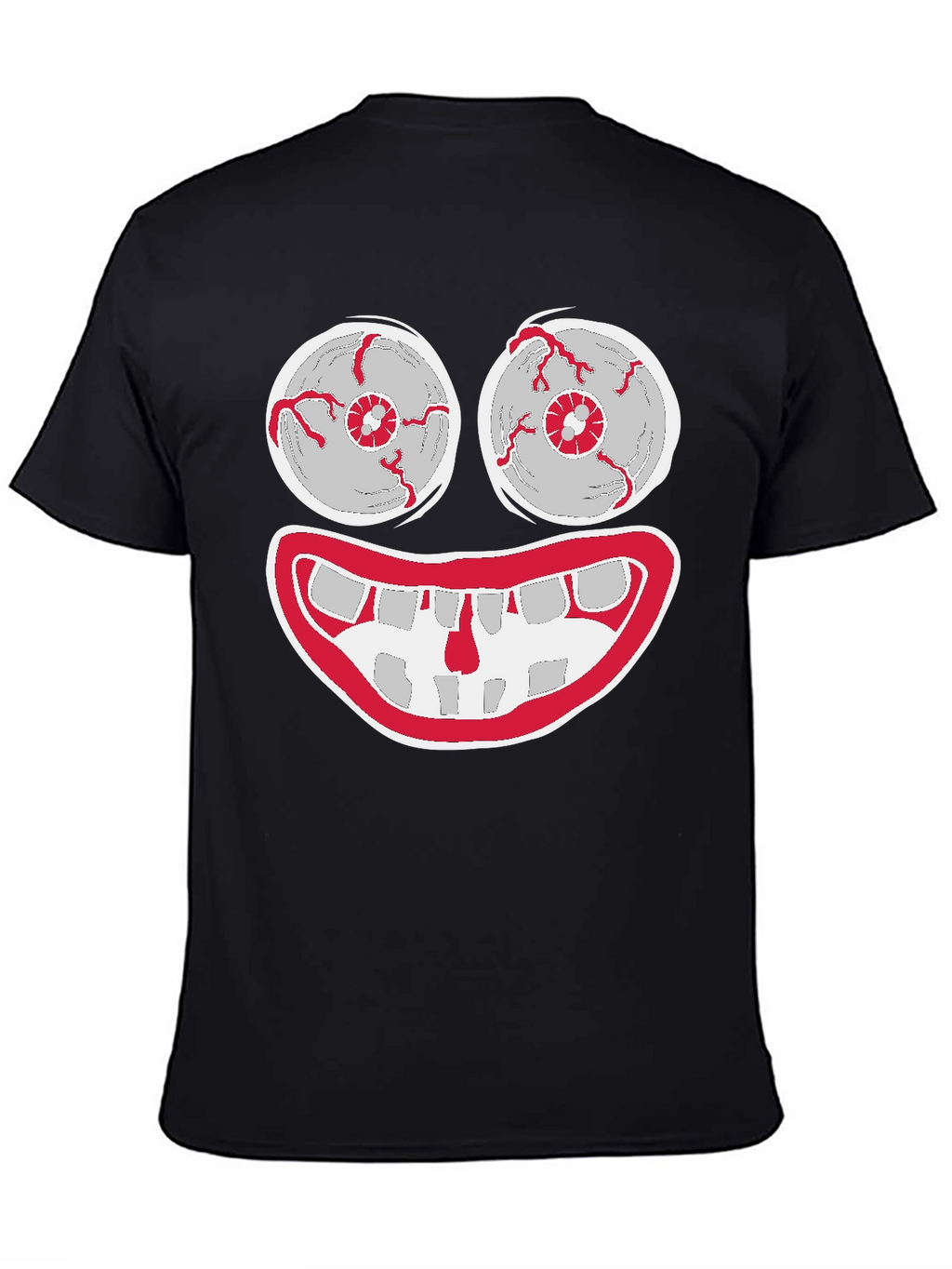 Creepy Cartoon Face Graphic Tee - Halloween Shirt