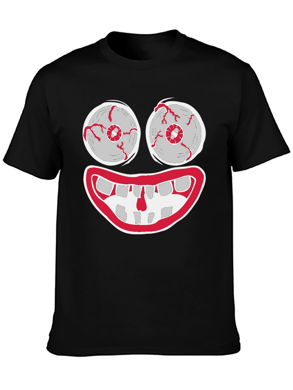 Creepy Cartoon Face Graphic Tee - Halloween Shirt