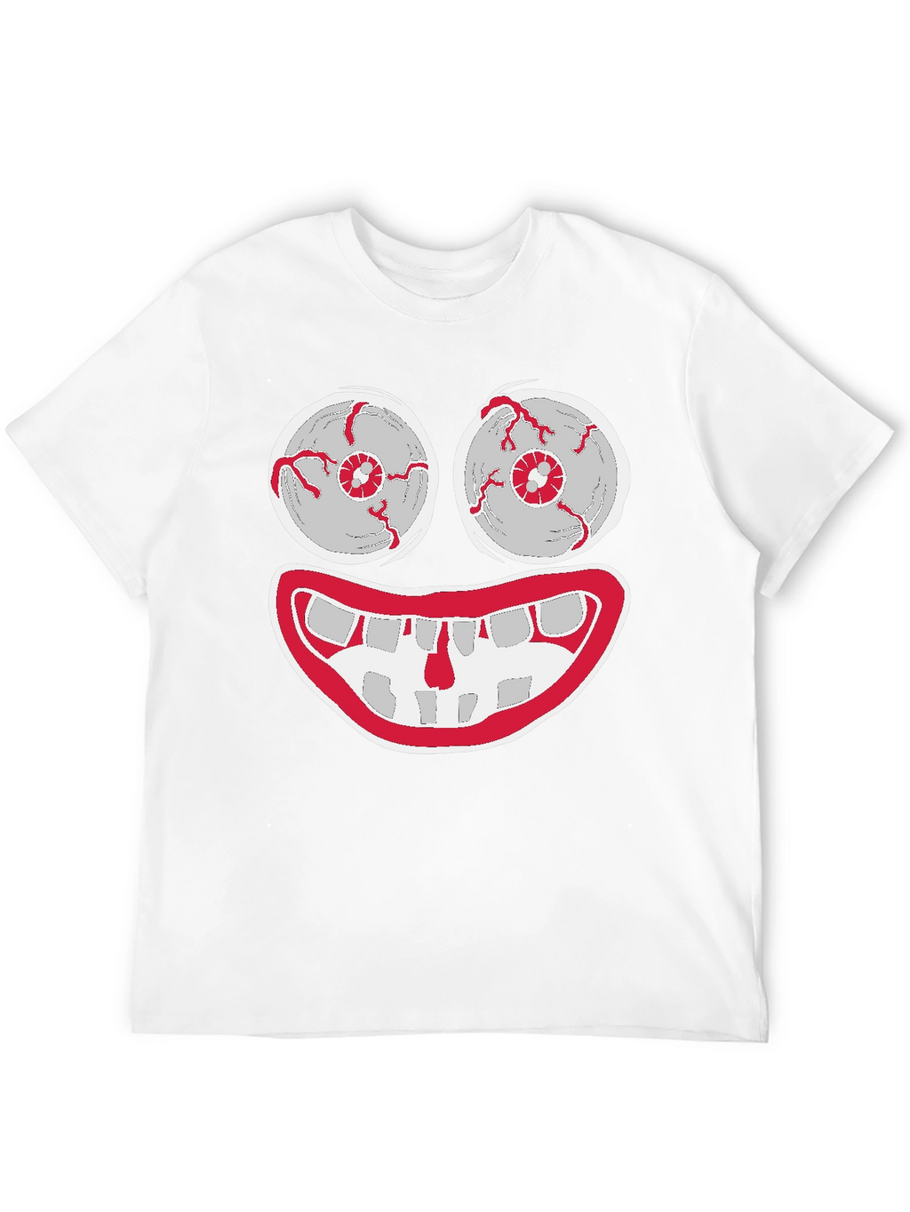 Creepy Cartoon Face Graphic Tee - Halloween Shirt
