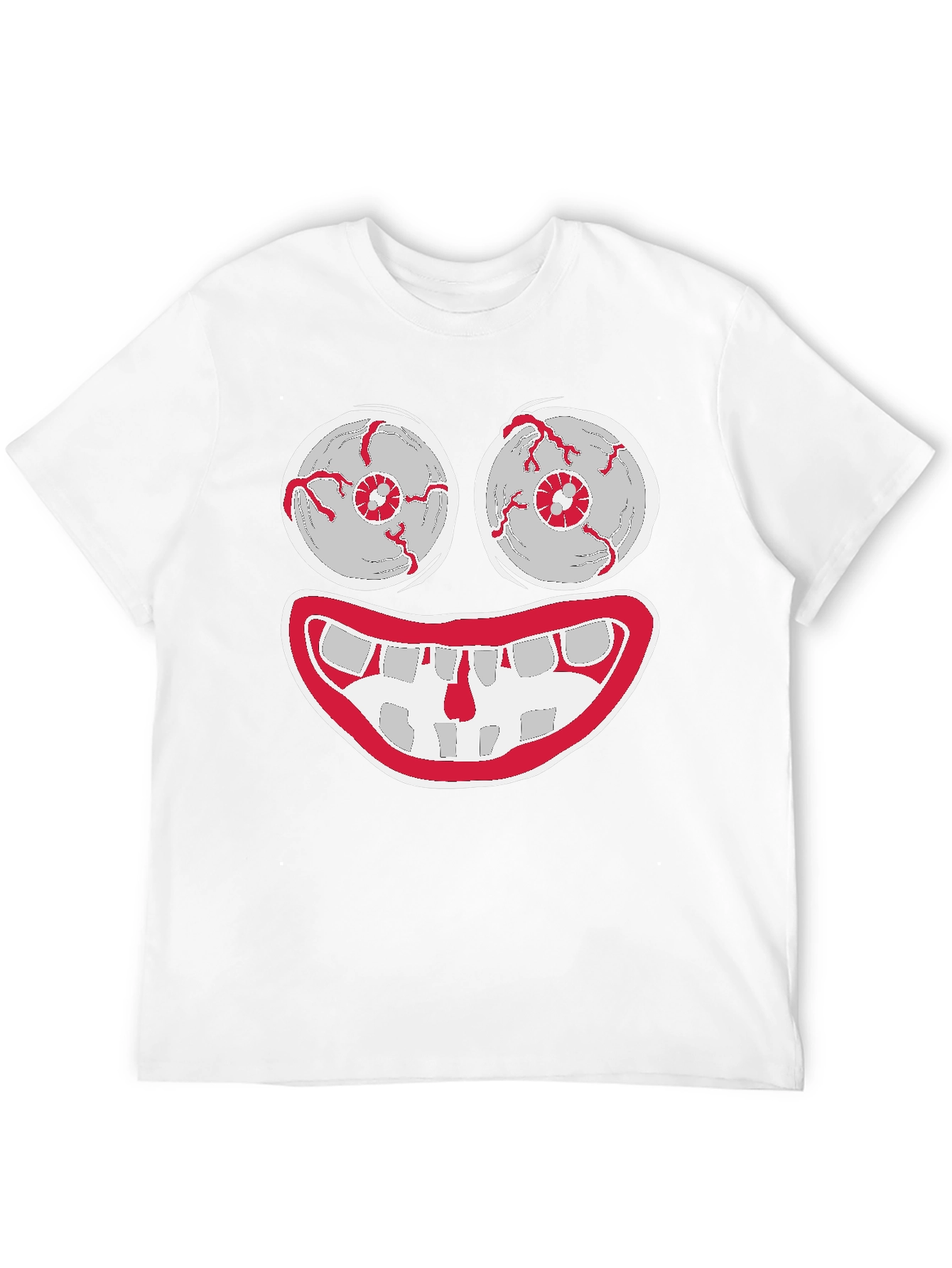 Creepy Cartoon Face Graphic Tee - Halloween Shirt