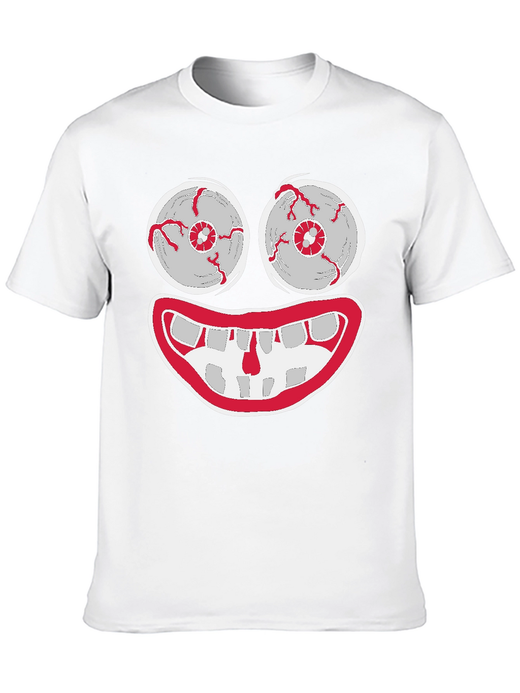 Creepy Cartoon Face Graphic Tee - Halloween Shirt