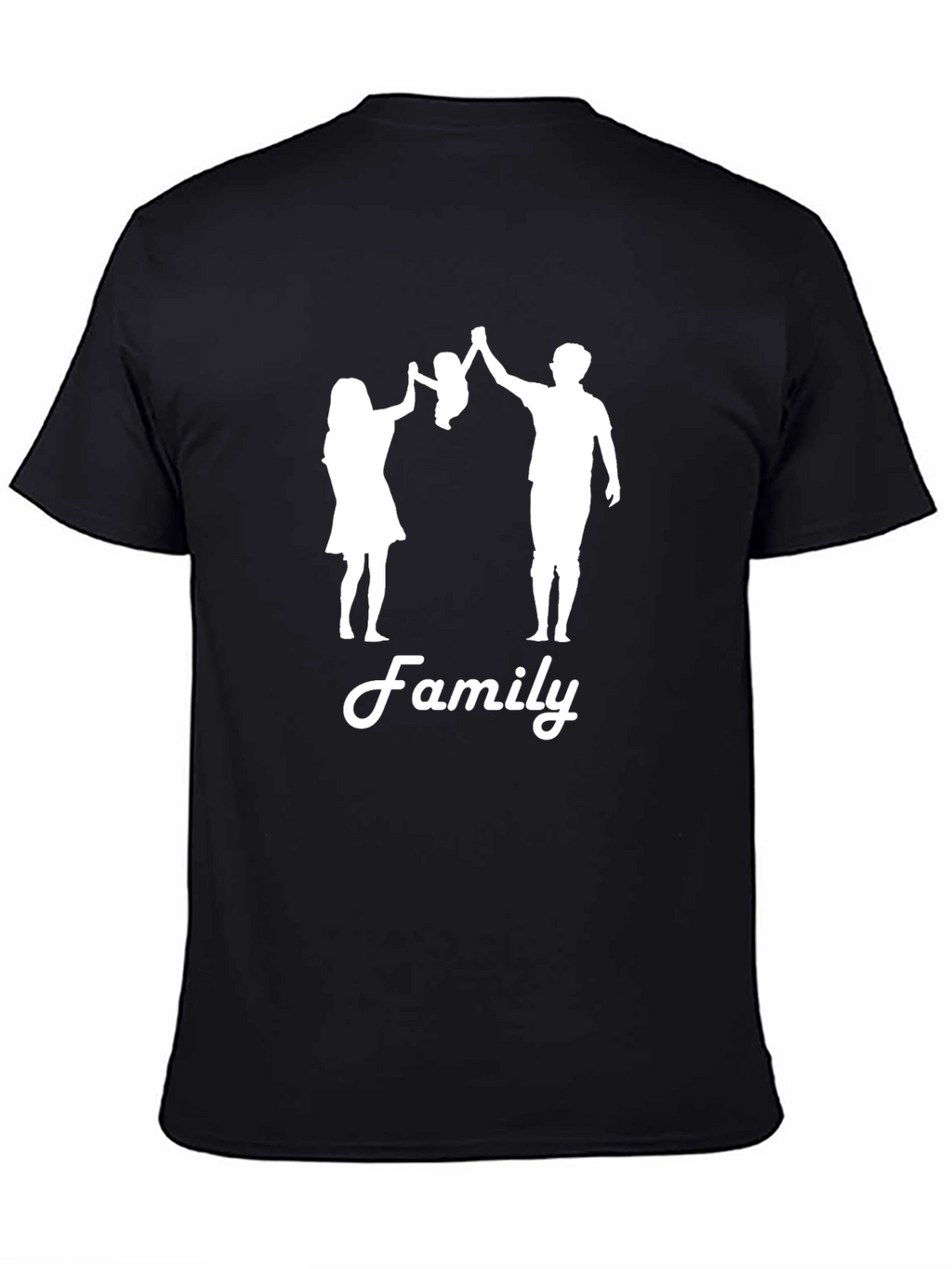 Family Silhouette Graphic Tee - Black