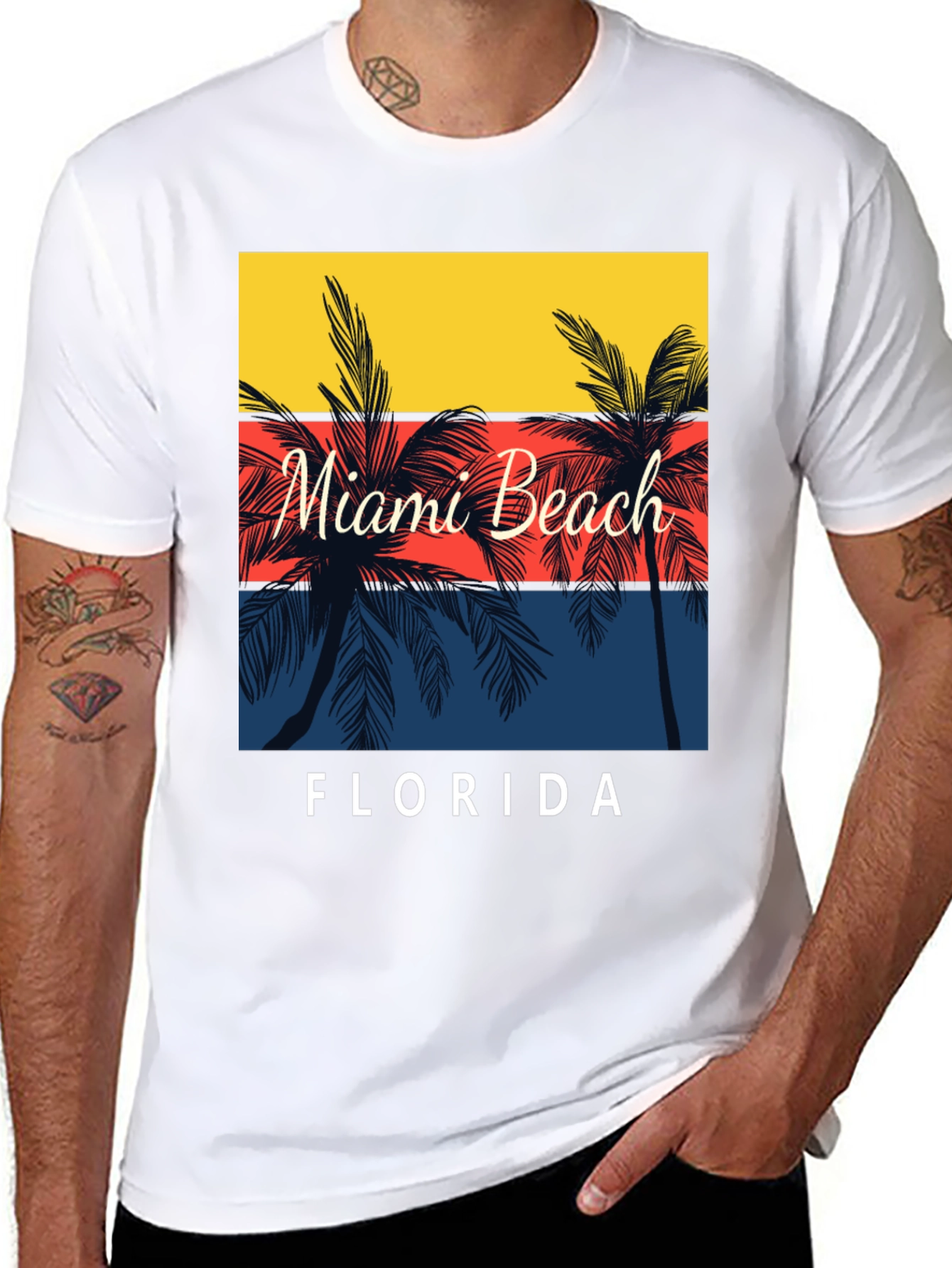 Miami Beach Florida Palm Tree T-Shirt