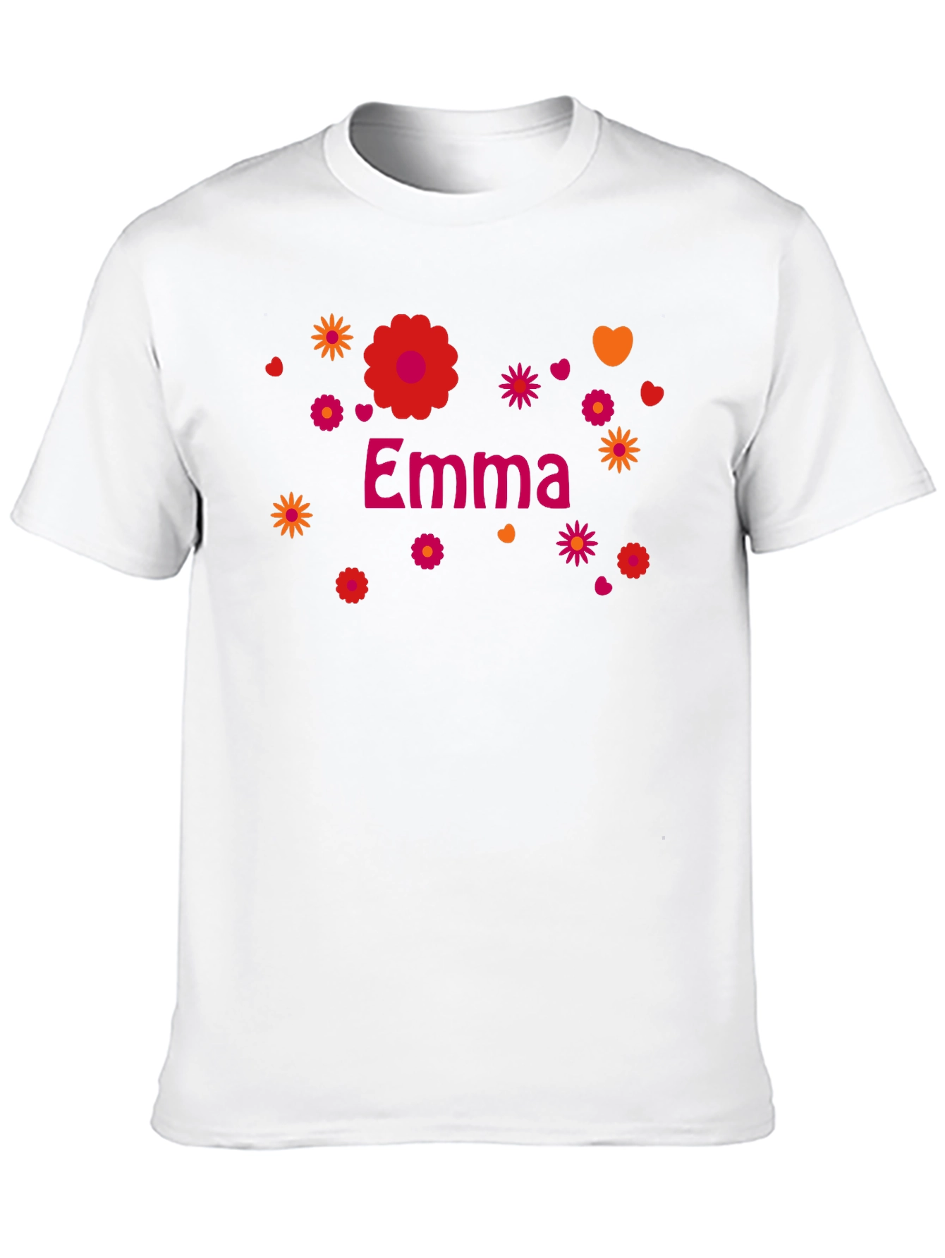 Emma Floral Graphic Tee - Custom Name Shirt