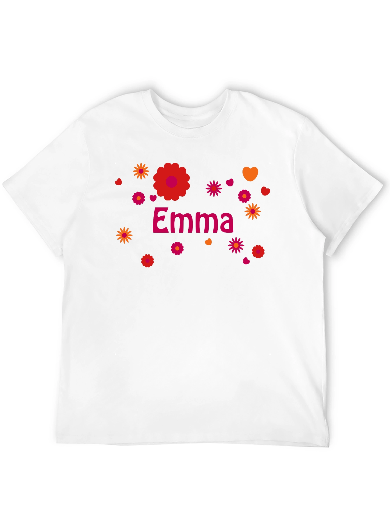 Emma Floral Graphic Tee - Custom Name Shirt