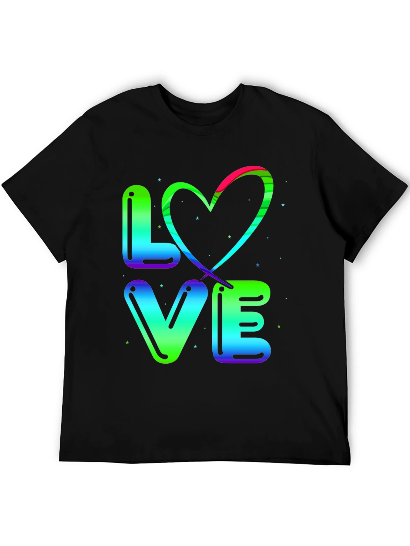 LOVE T-Shirt - Rainbow Heart Design