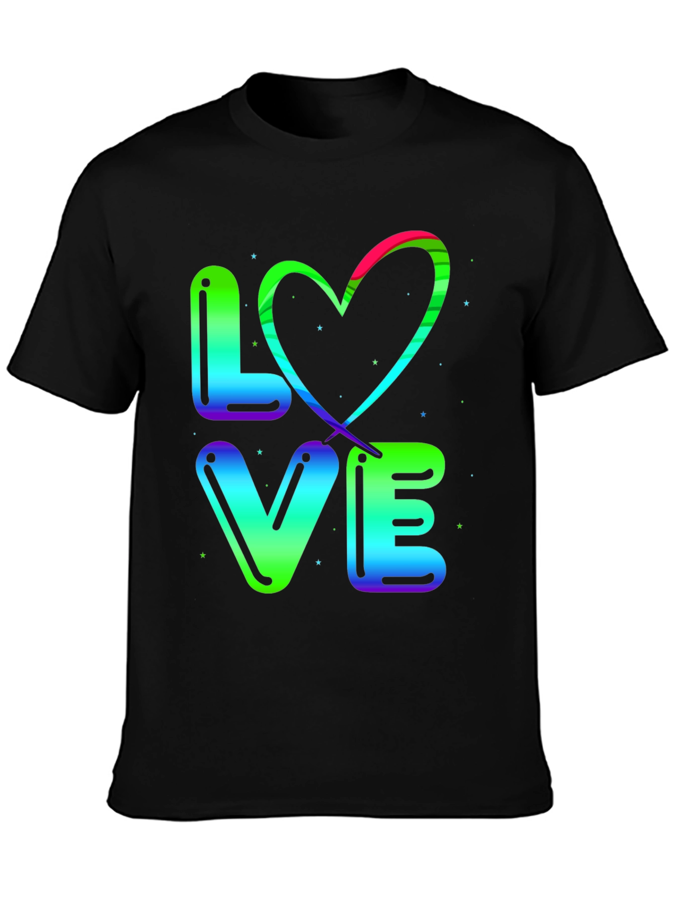 LOVE T-Shirt - Rainbow Heart Design