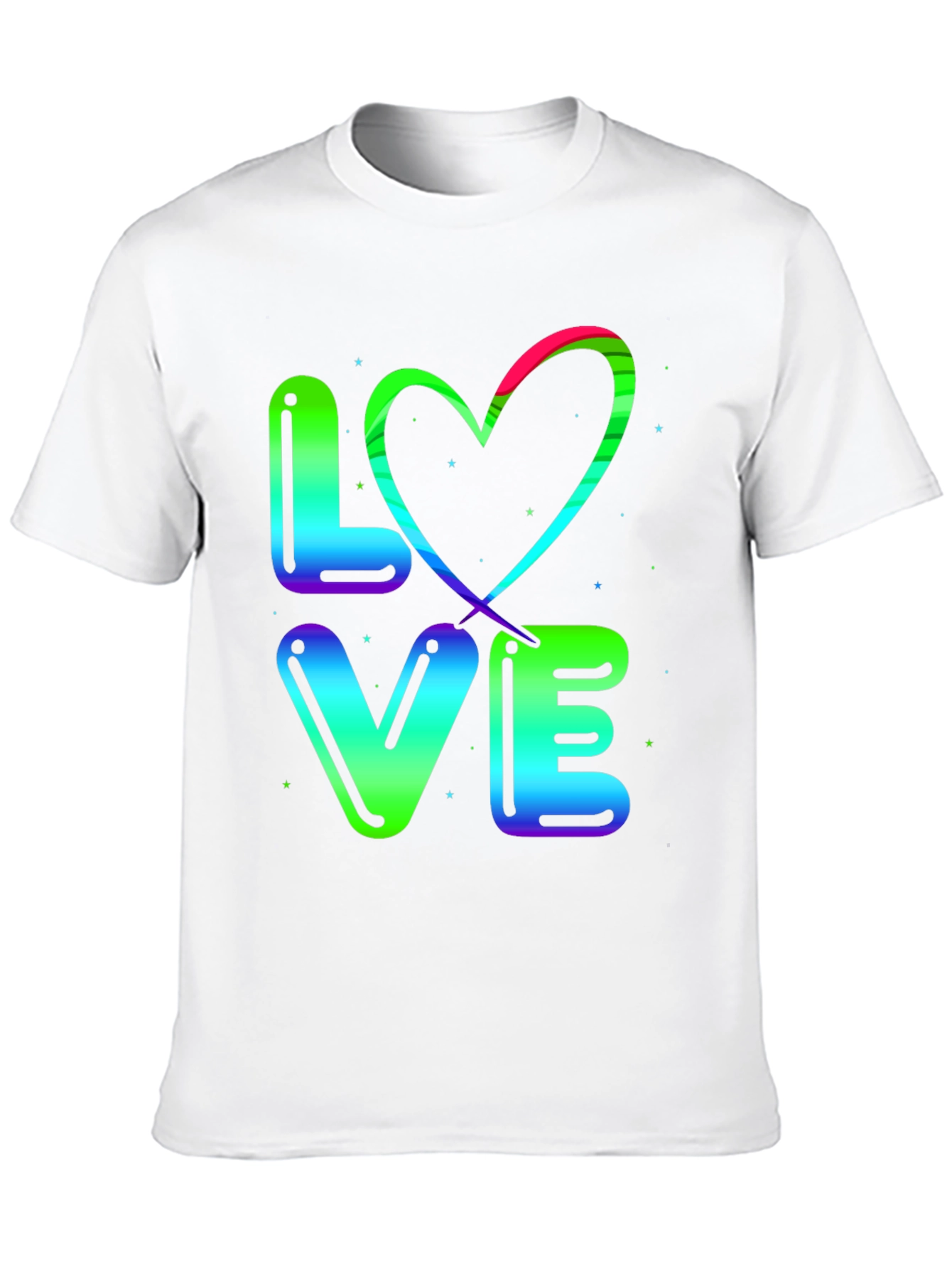 LOVE T-Shirt - Rainbow Heart Design