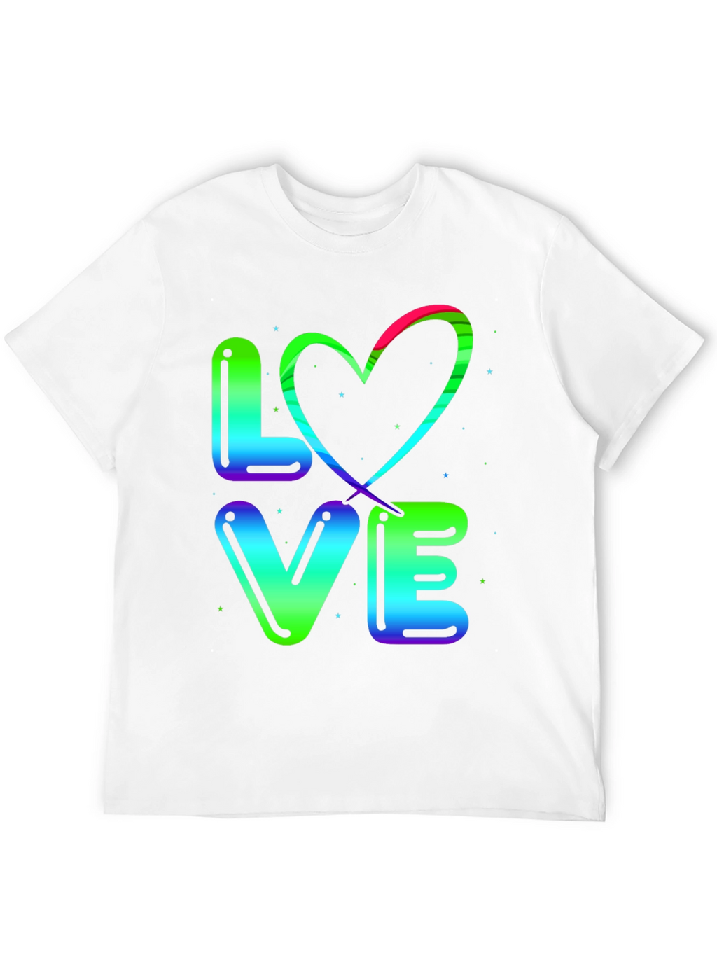LOVE T-Shirt - Rainbow Heart Design