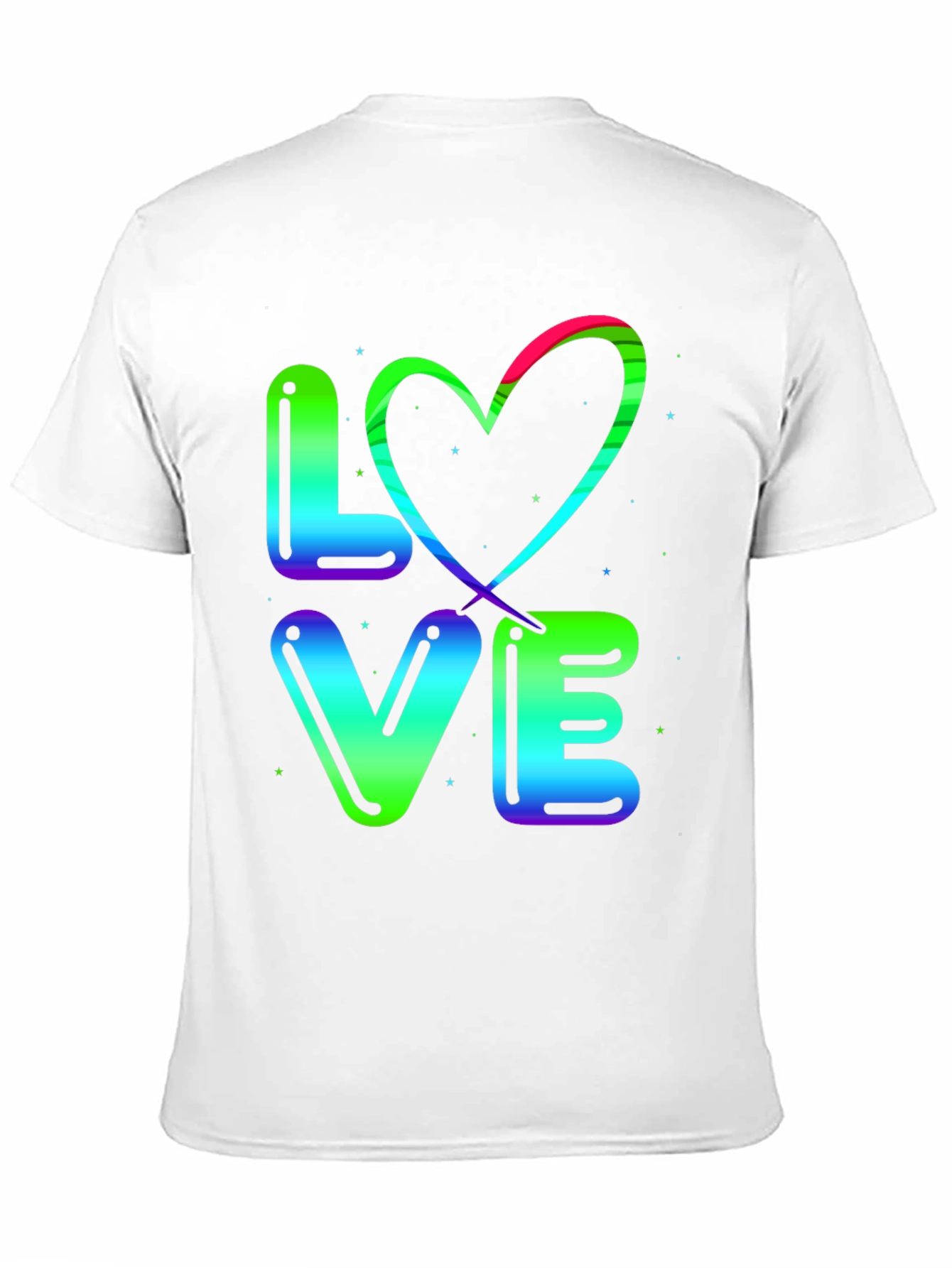 LOVE T-Shirt - Rainbow Heart Design