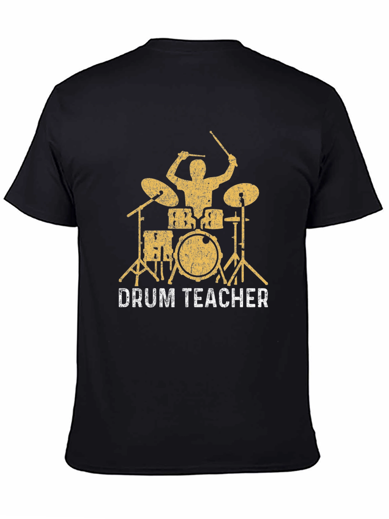 Drum Teacher Graphic Tee - Black Cotton T-Shirt