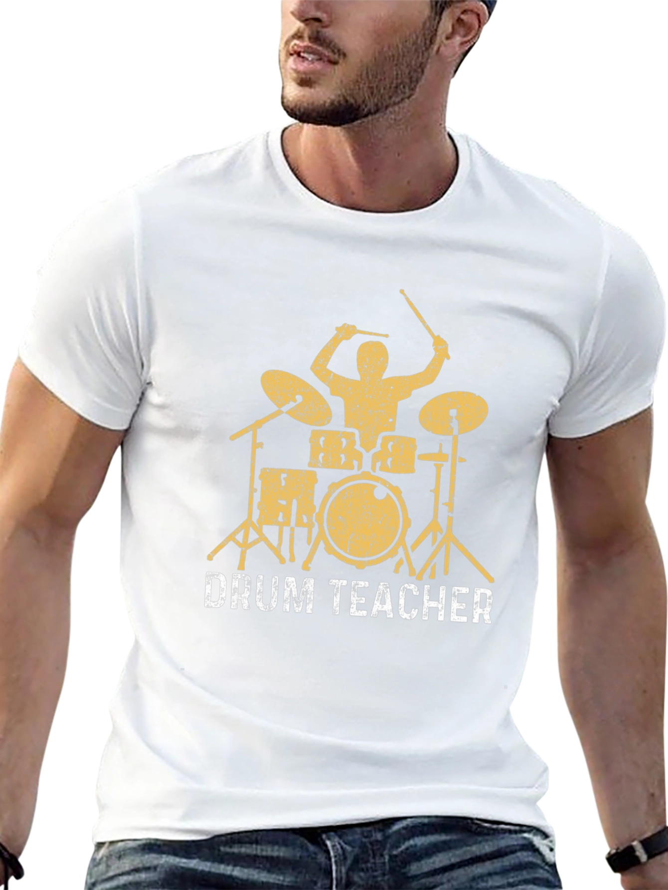 Drum Teacher Graphic Tee - Black Cotton T-Shirt