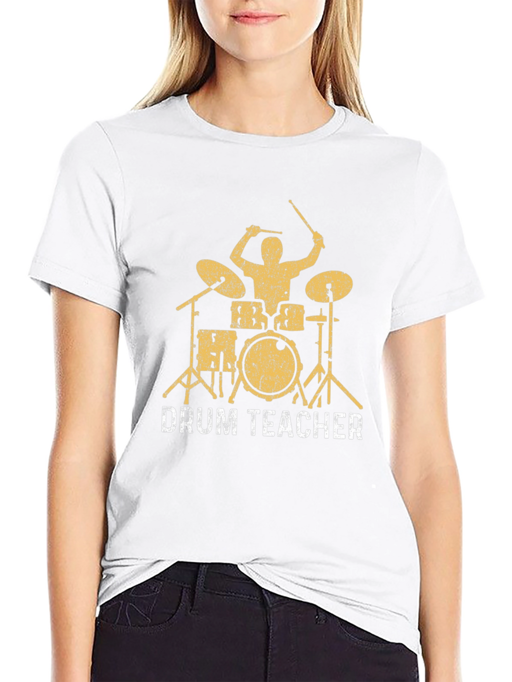 Drum Teacher Graphic Tee - Black Cotton T-Shirt