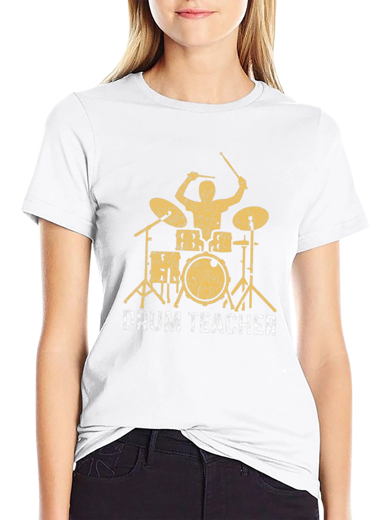 Drum Teacher Graphic Tee - Black Cotton T-Shirt