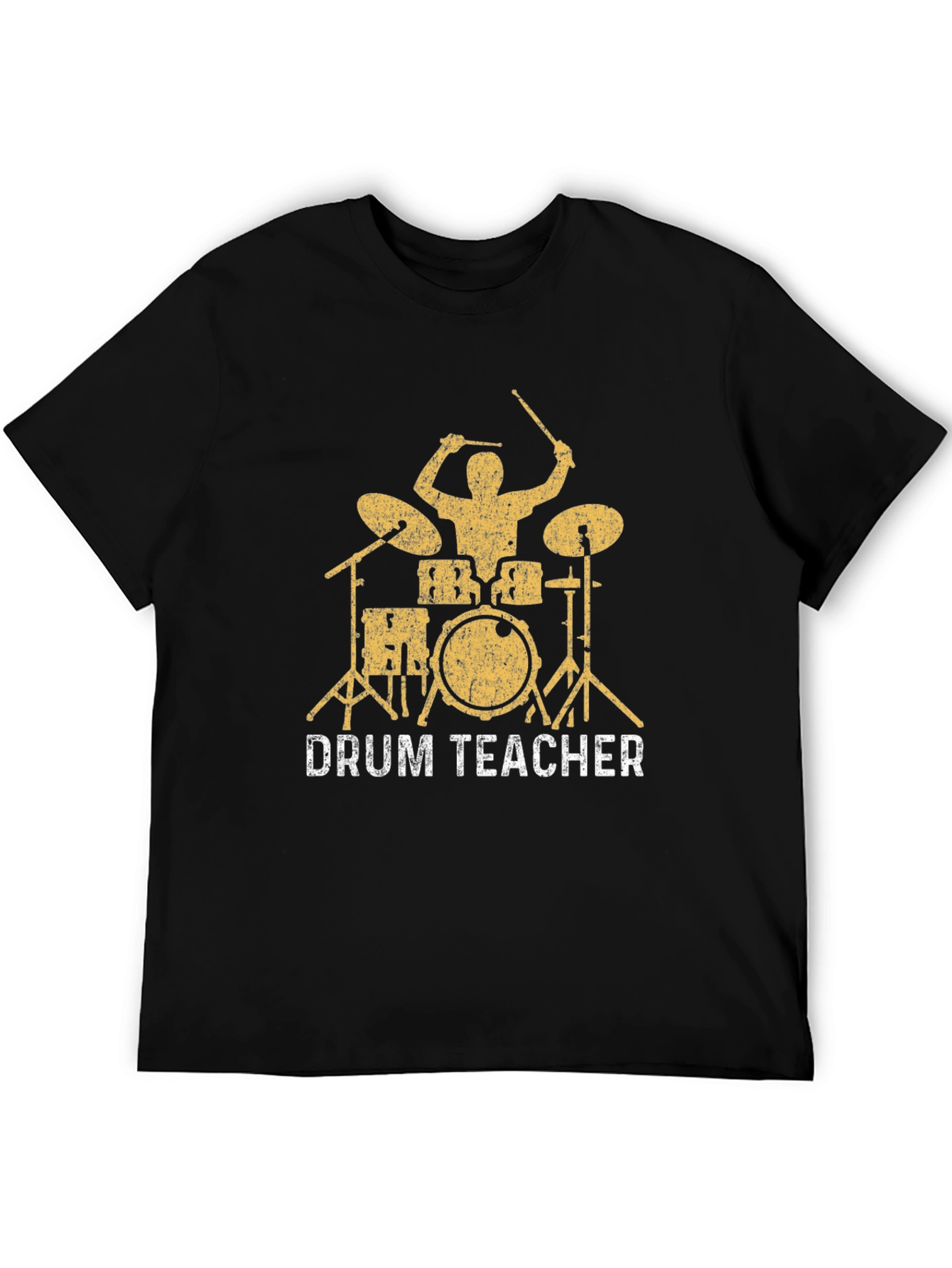 Drum Teacher Graphic Tee - Black Cotton T-Shirt
