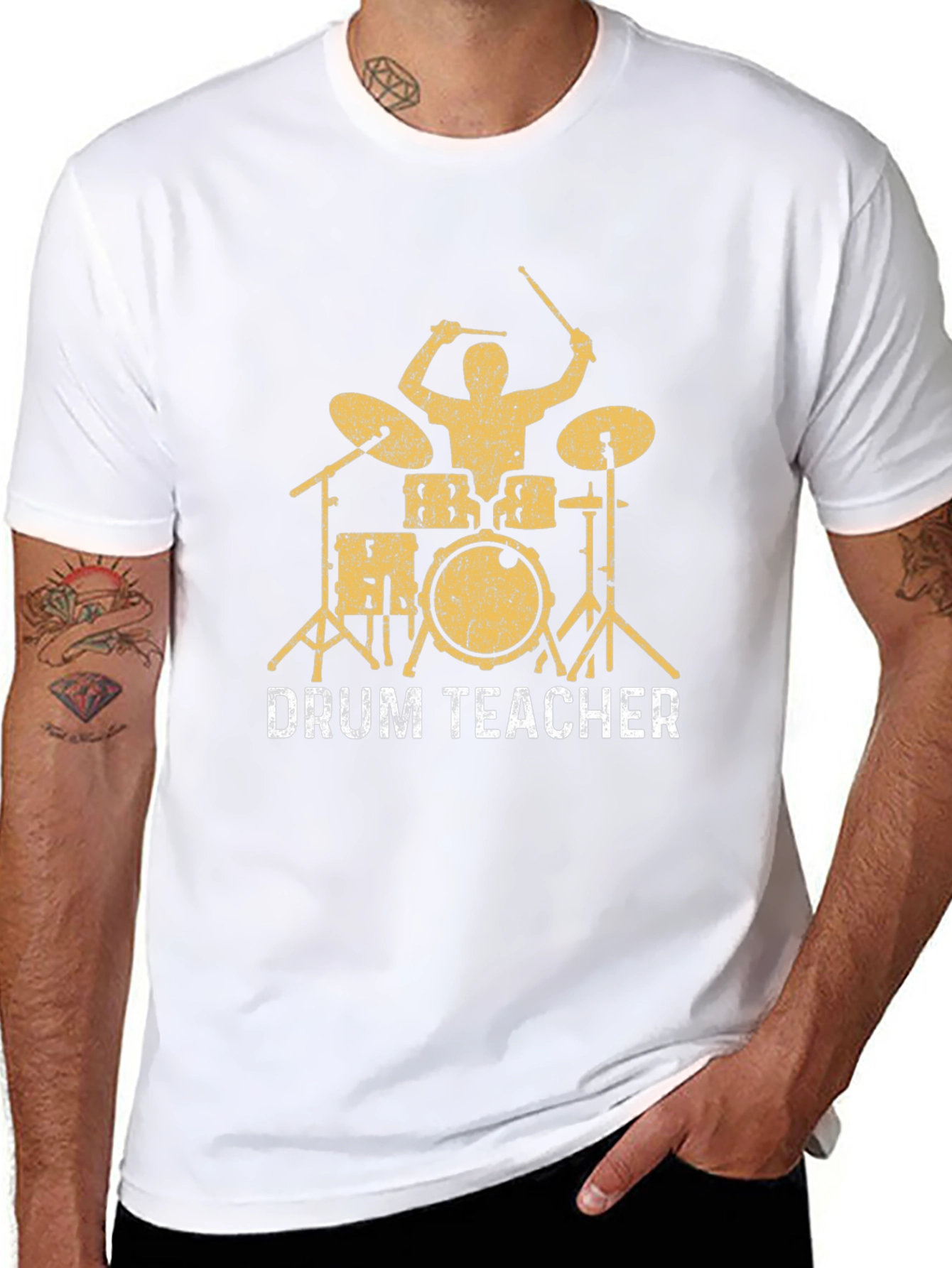 Drum Teacher Graphic Tee - Black Cotton T-Shirt